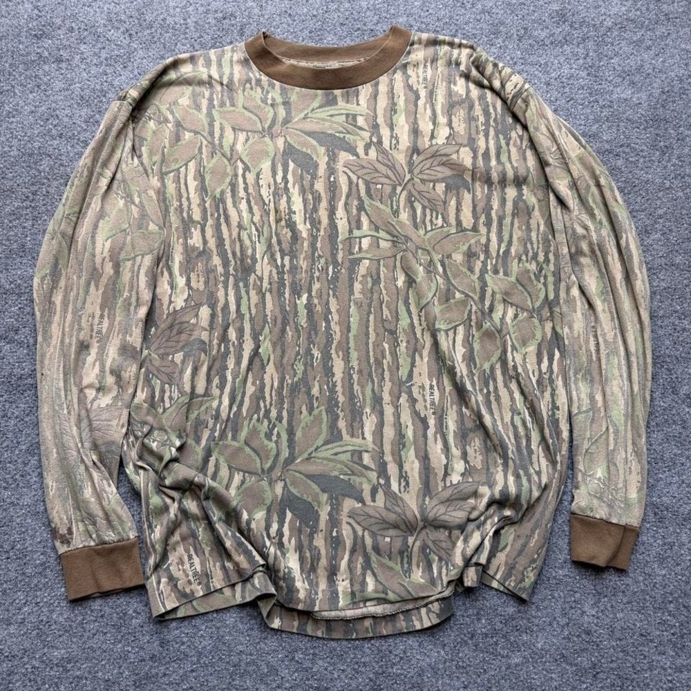 Vtg 90s longsleeve camo shirt single stitch size men's large